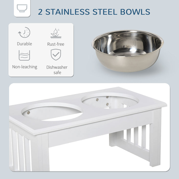 6" Elevated Dog Feeding Station with Wooden Frame