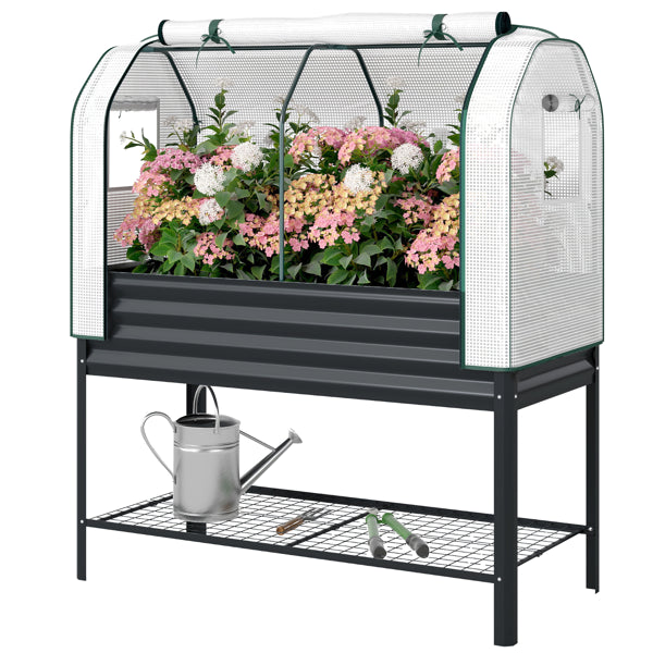 Raised Garden Bed With PE Greenhouse Cover