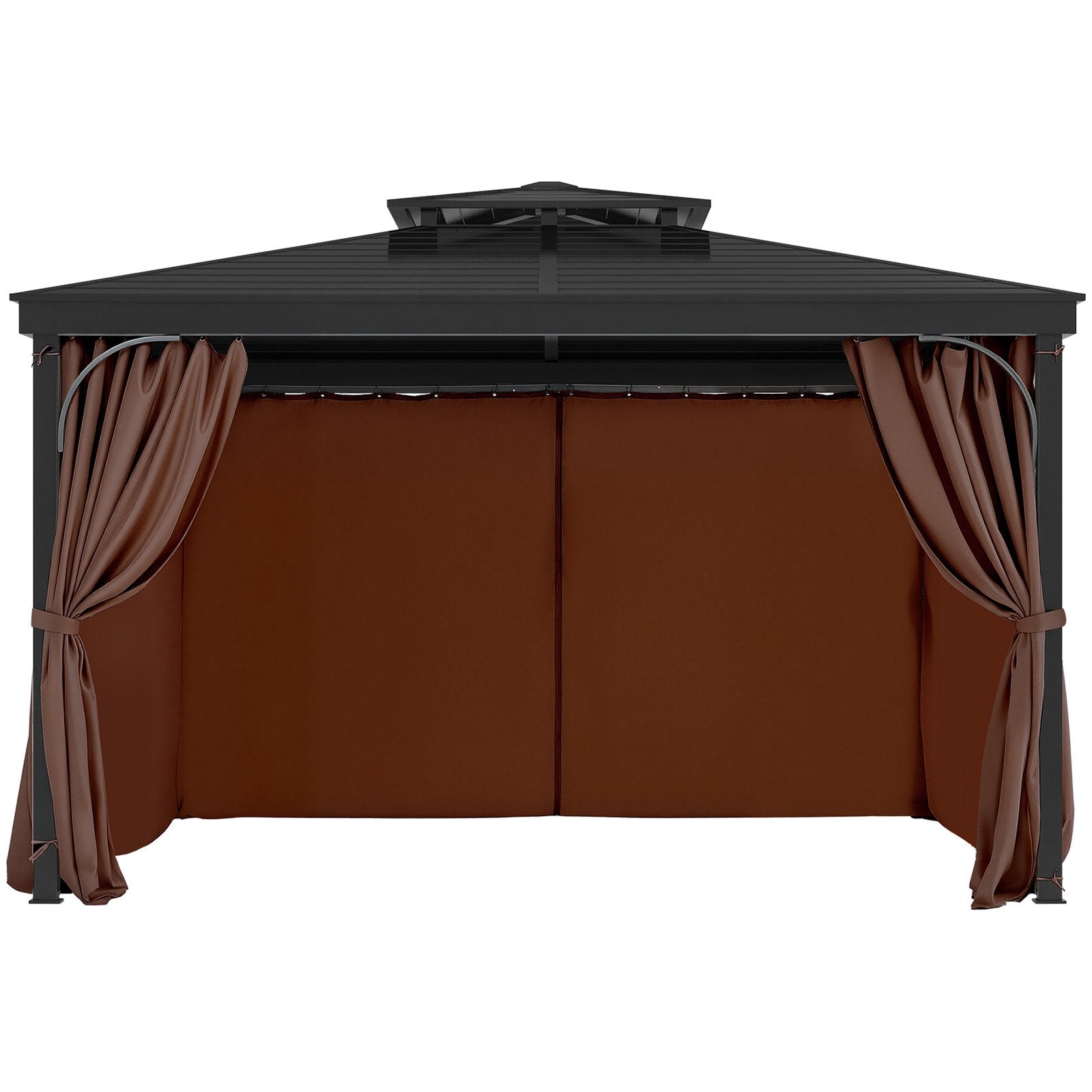 10x10 Gazebo Privacy Curtain Waterproof Coffee