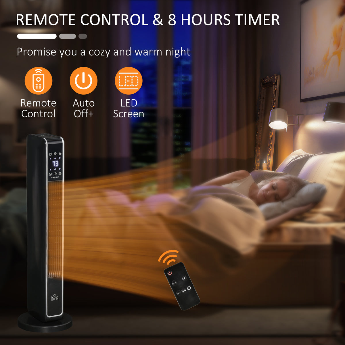 2-In-1 Portable Electric Tower Heater