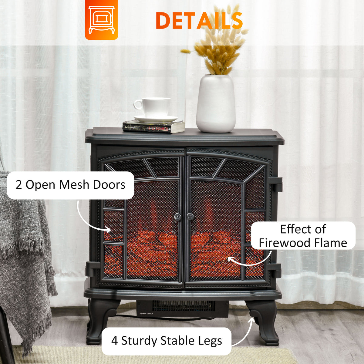 27 Inch Electric Fireplace Heater