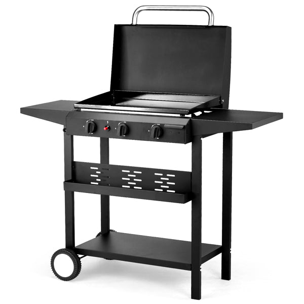 3-Burner Flat Top Gas Griddle Cooking Station With Ceramic Coated