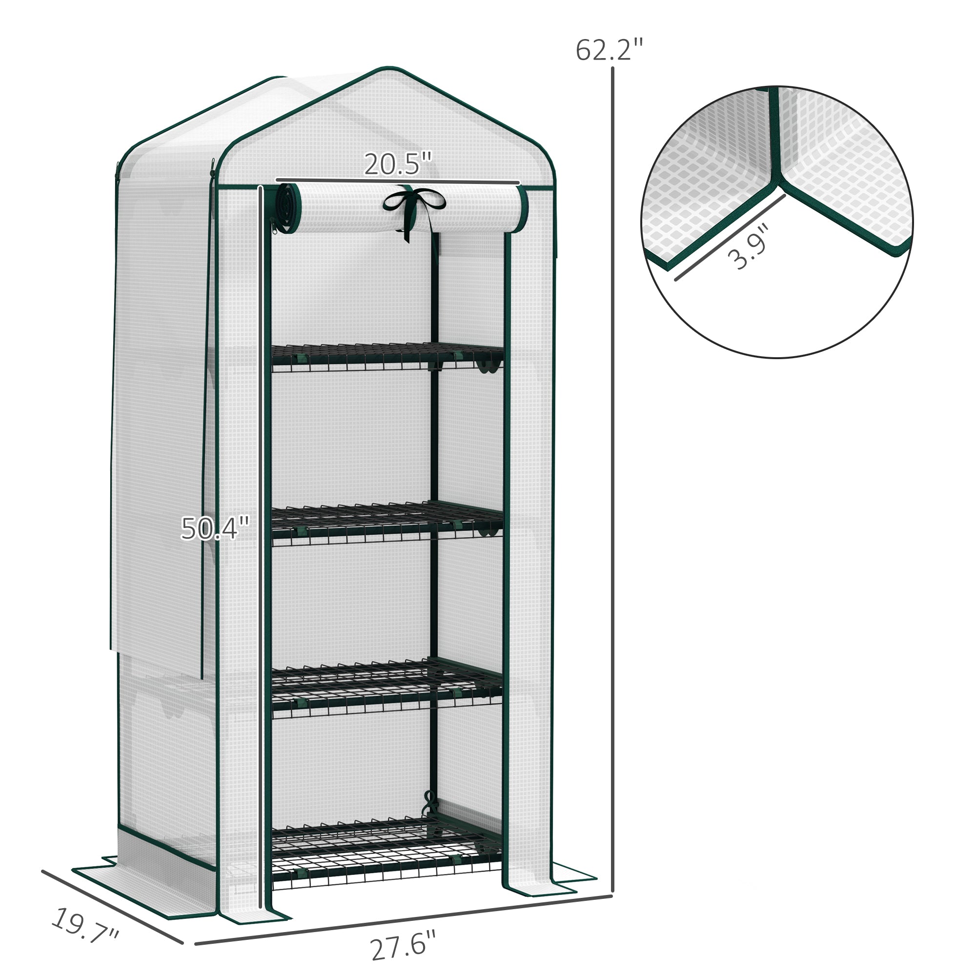 4-Tier Portable Mini Greenhouse with PE Cover