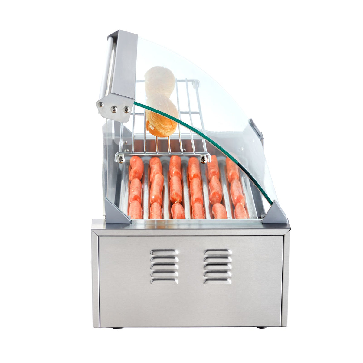 7-Roller Hot Dog Roller Grill 1050W Stainless Steel Cooker