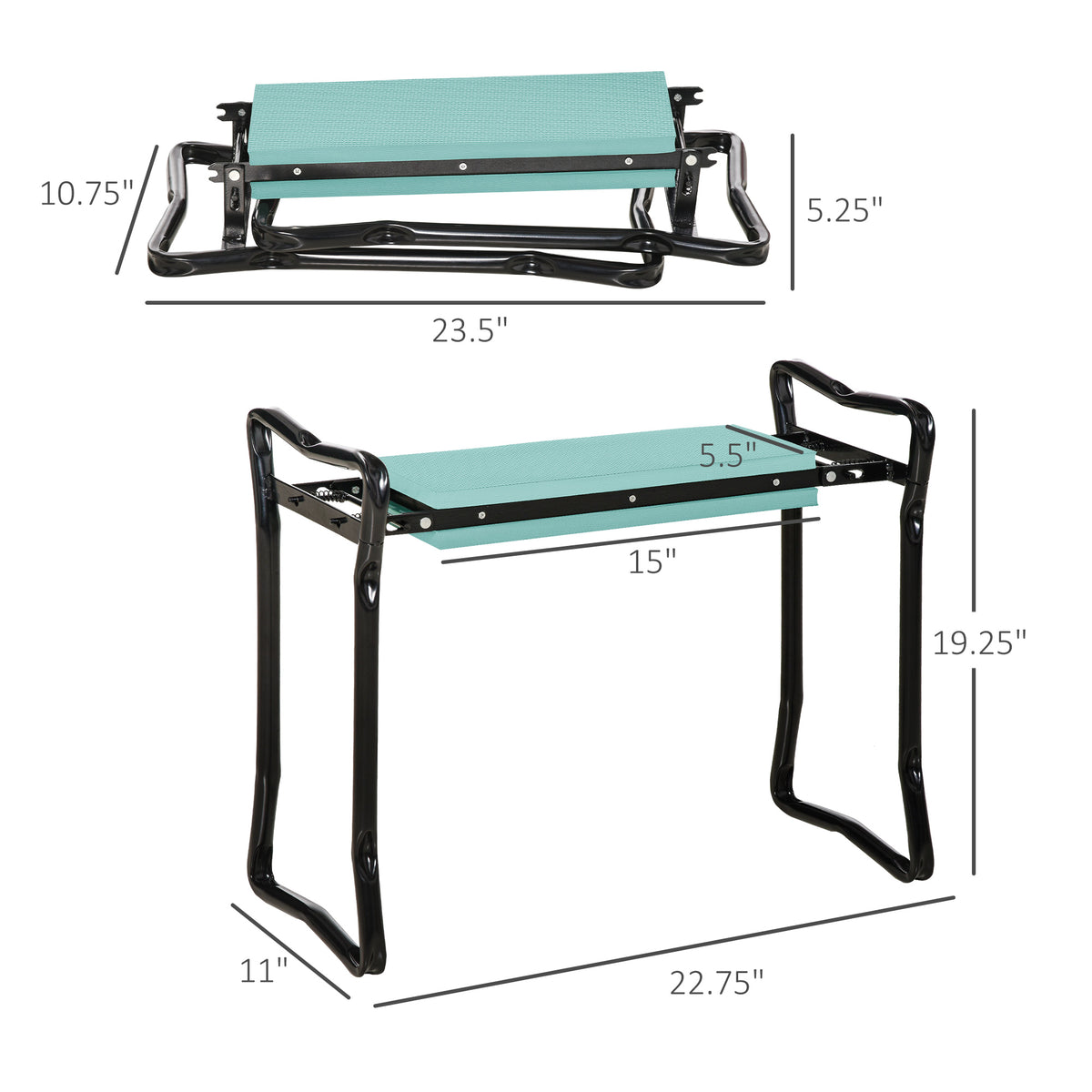 Padded Foldable Garden Kneeler Seat Bench, Green