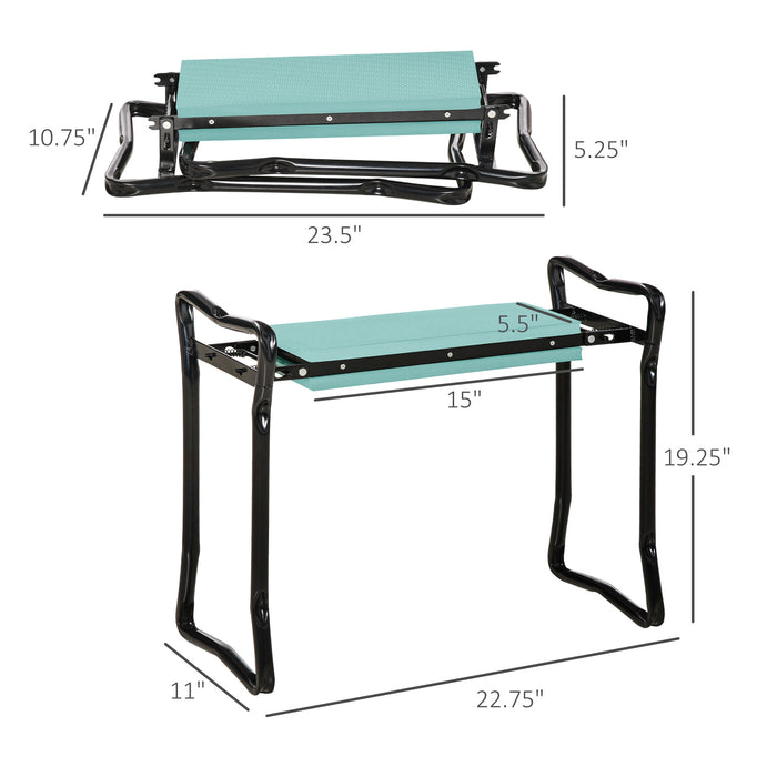 Padded Foldable Garden Kneeler Seat Bench, Green