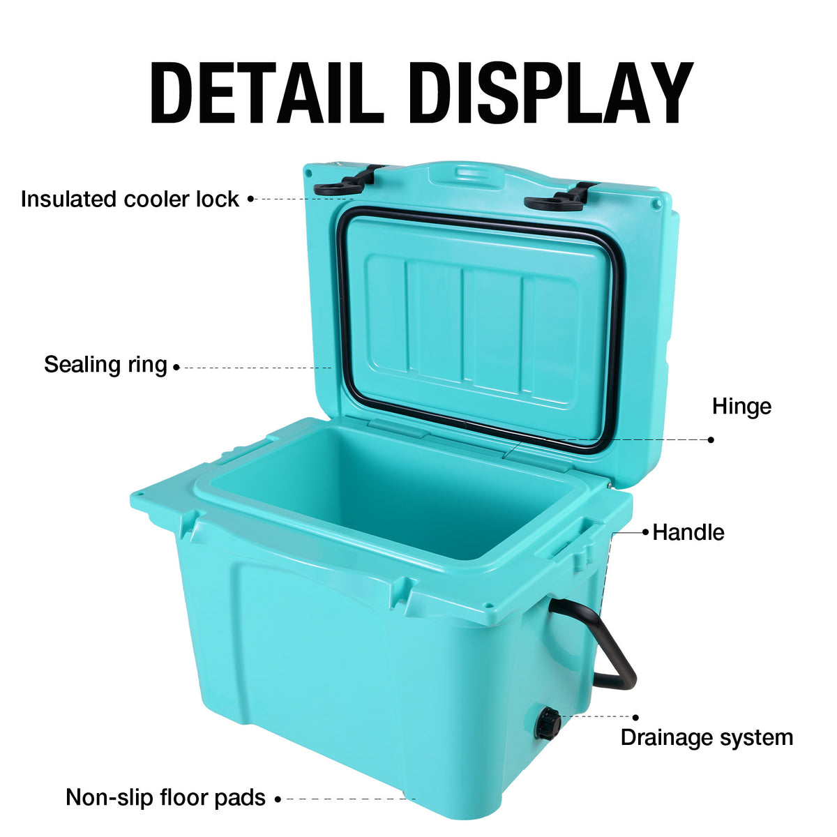 25QT Portable Insulated Hard Cooler with Accessories