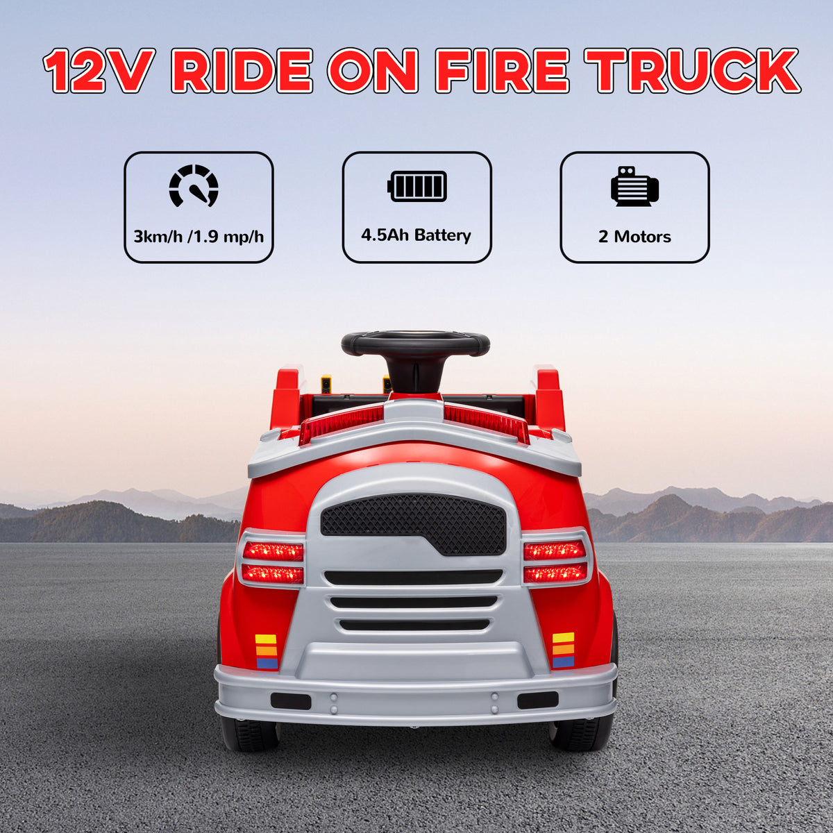 12V Ride On Fire Truck With Siren