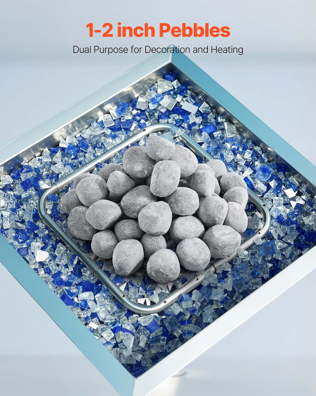 1-2 Inch 48 Pcs Ceramic Fire Pebble Stones Lava Rocks Reusable
