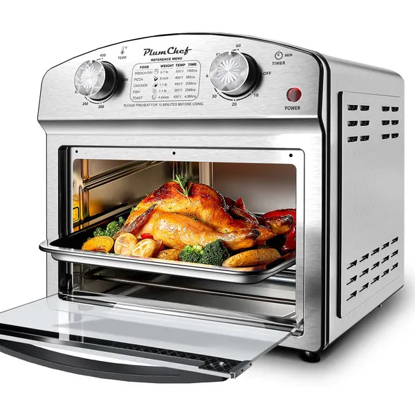 Stainless Steel 12L Air Fryer Oven with Dual Controls