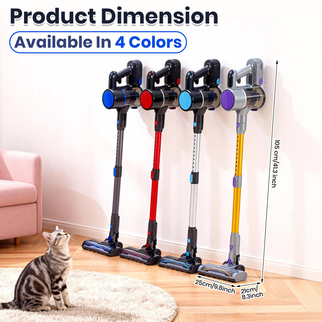 Cordless Stick Vacuum with LED Light & Anti-Tangle