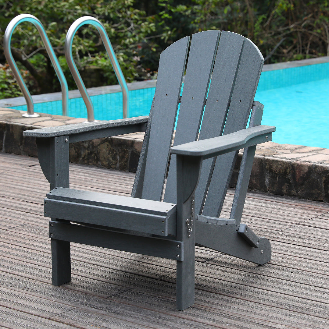 Adirondack Folding Chair With Dual Cup Holders - HDPE All-Weather