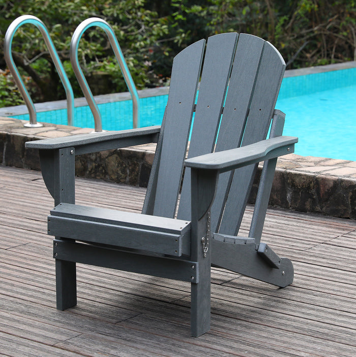 Adirondack Folding Chair With Dual Cup Holders - HDPE All-Weather