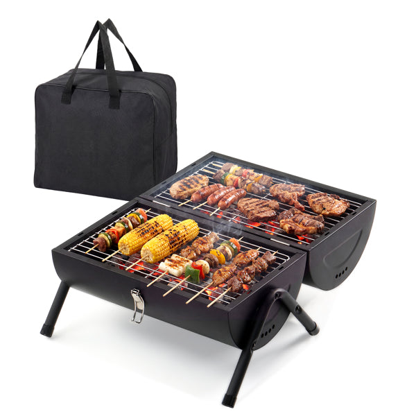 Portable Charcoal Grill Outdoor Stove Two-Sided BBQ Tabletop
