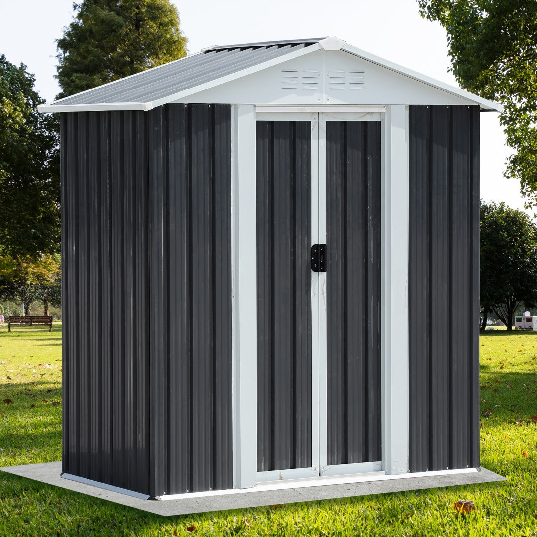 5ft x 3ft Pent Roof Grey Garden Storage Shed