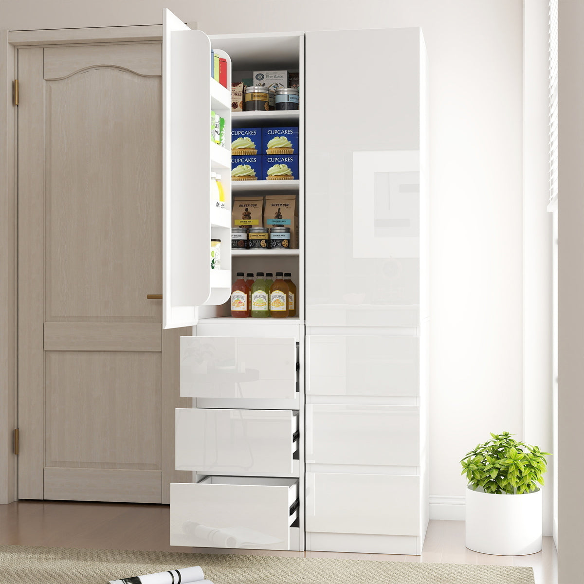 Kitchen Pantry Storage Cabinet