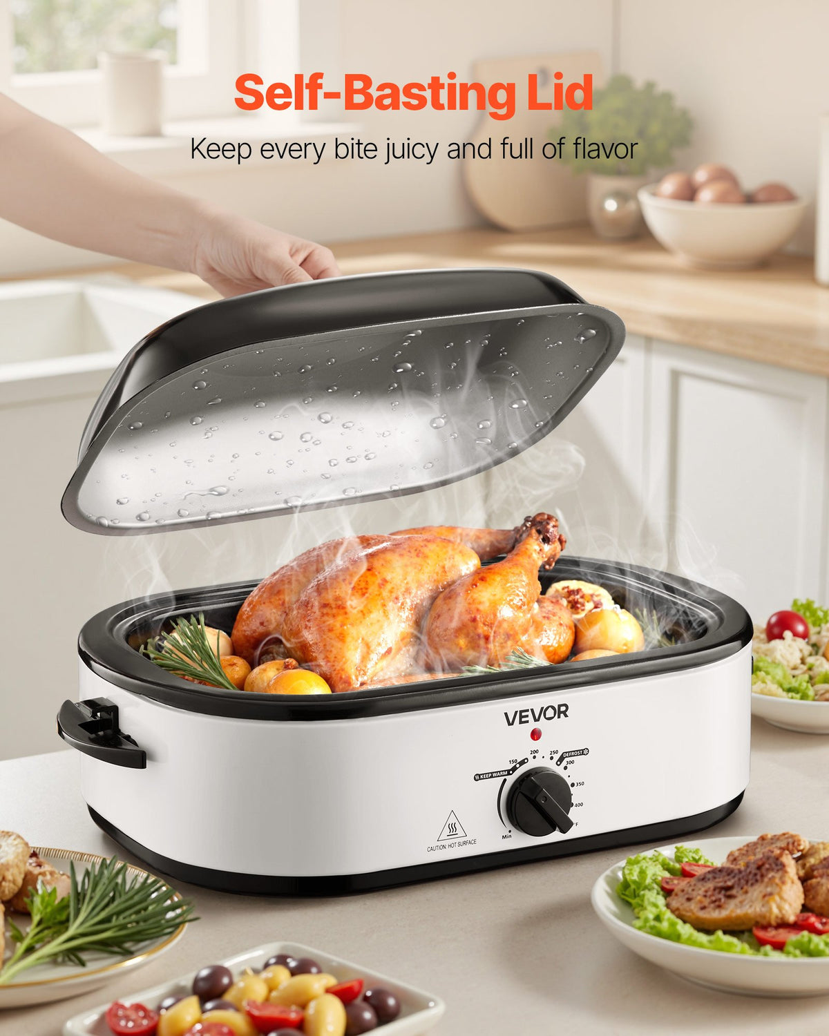 18QT Electric Roaster Oven with Self-Basting Lid