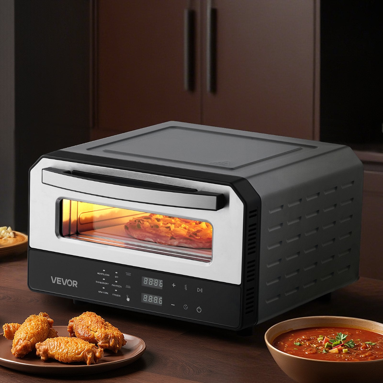 12 Inch Electric Pizza Oven with Pizza Stone 750F