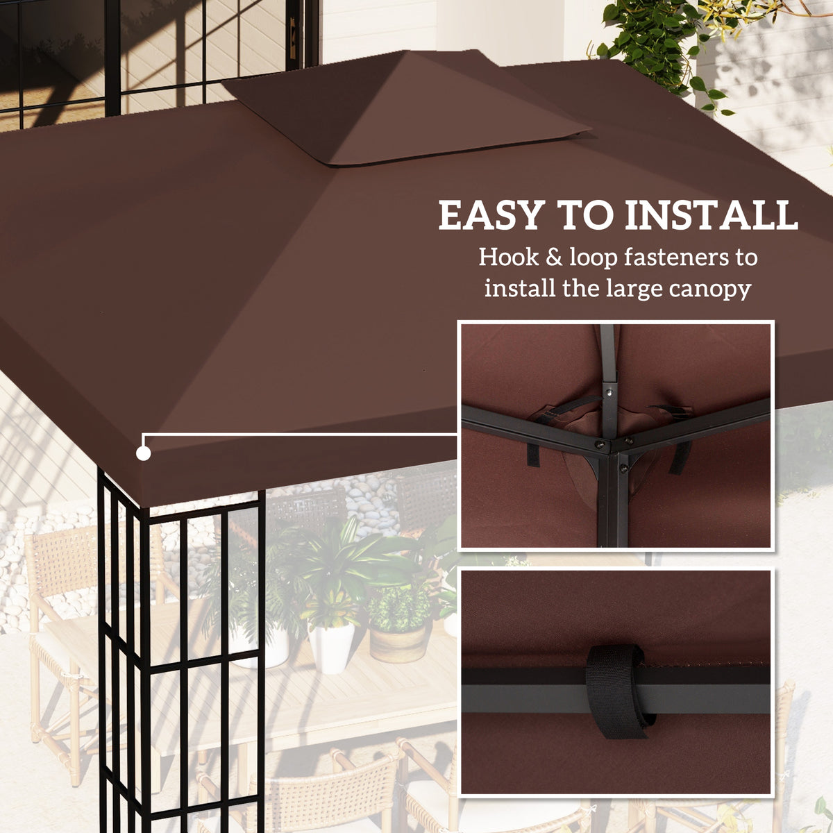 9.84' x 9.84' 2-Tier Gazebo Replacement Canopy Top