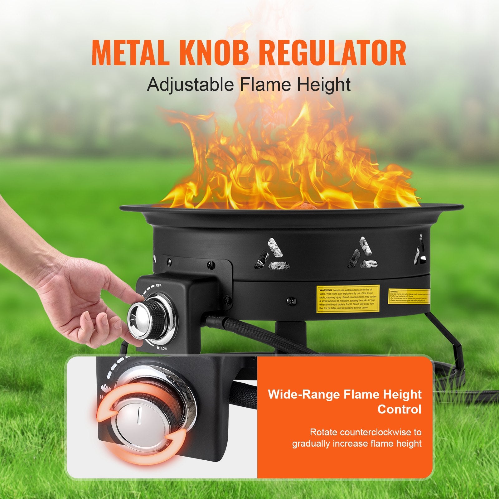 19" Portable Propane Gas Fire Pit - 58000 BTU