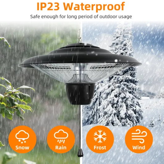 1500W Electric Hanging Patio Heater Lamp