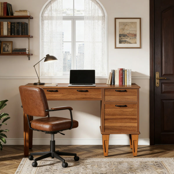 Industrial Wood & Steel Computer Desk