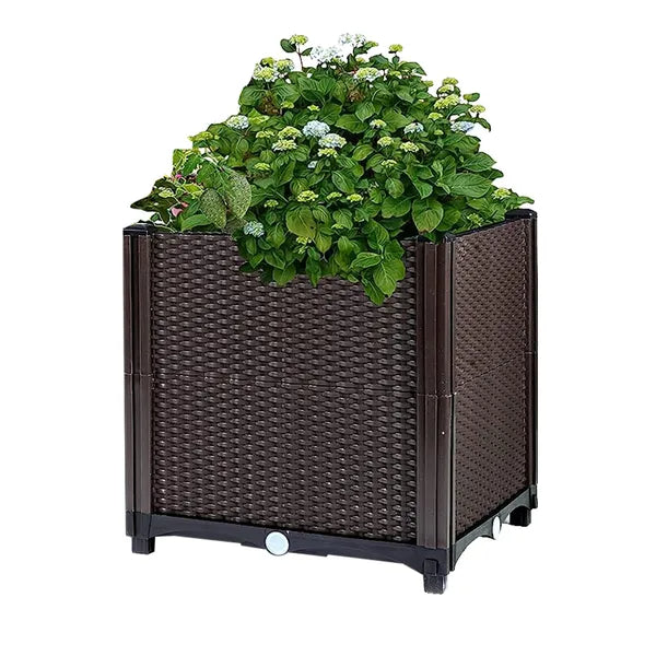 Raised Garden Bed with Self-Watering System Rectangle Planter