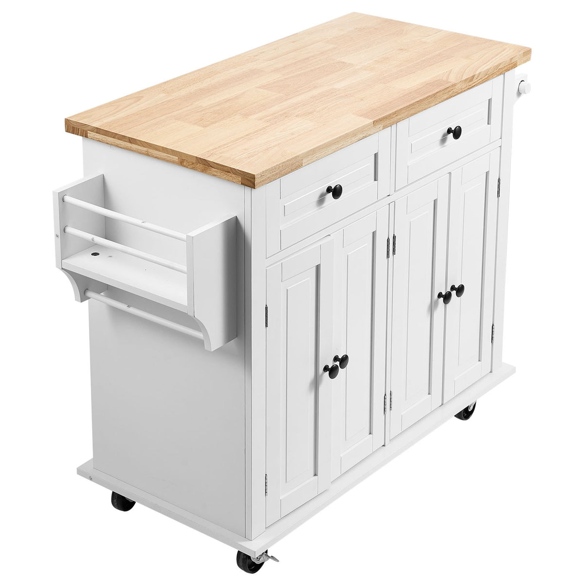 VEVOR Kitchen Island Cart With Solid Wood Top