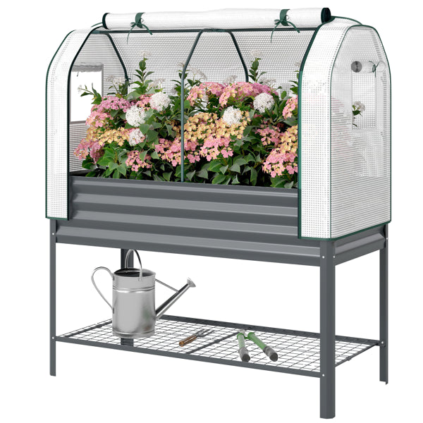 Raised Garden Bed with PE Greenhouse Cover
