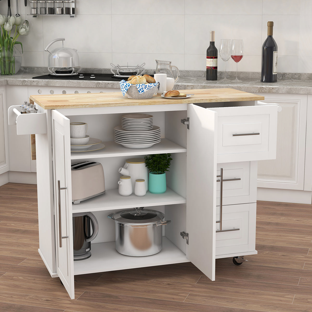 Kitchen Island With Spice Rack