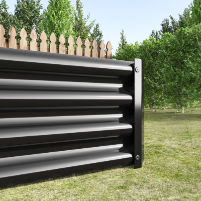 Metal Raised Garden Bed 7.6x3.7x0.98ft Black
