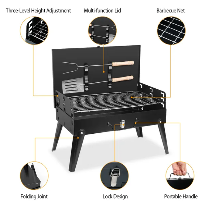 Portable Foldable Charcoal Grill for Outdoor Cooking