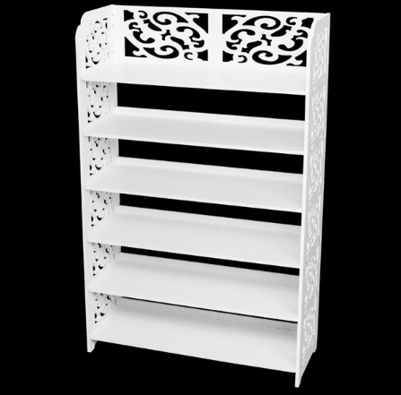 Wood Plastic Board -6-Story Carved Shoe Rack