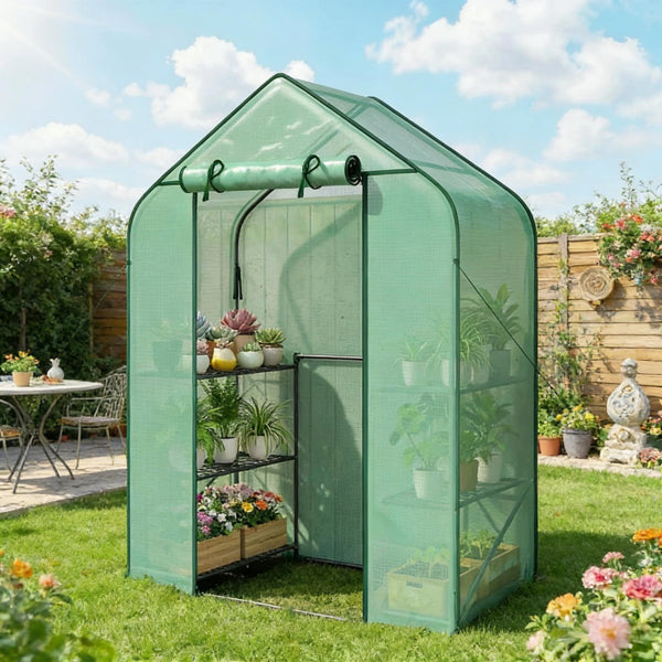 Raised Garden Bed with Mini Greenhouse Cover