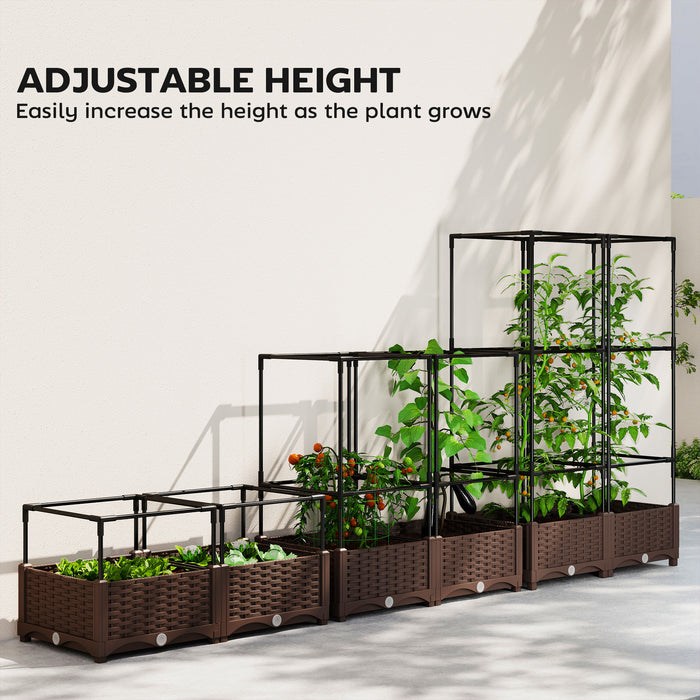 Raised Garden Bed with Integrated Trellis