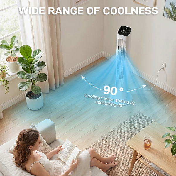 36 Inch Tower Fan with Remote Control, 3 Speeds