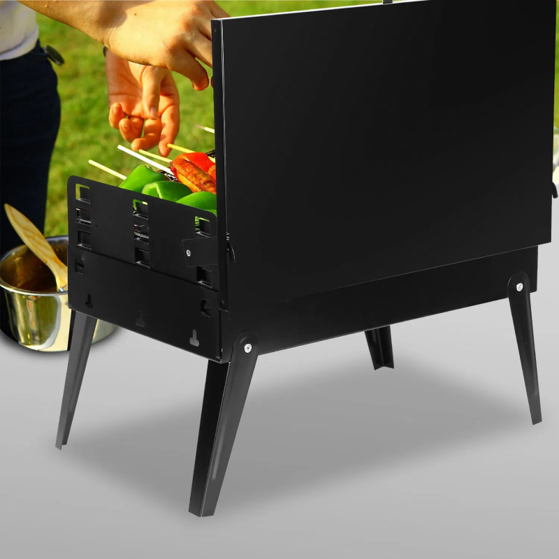 Portable Charcoal Grill Foldable Suitcase BBQ 16.7x10x17.7in