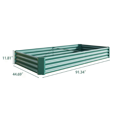 Metal Raised Garden Bed 7.6x3.7x0.98ft Black