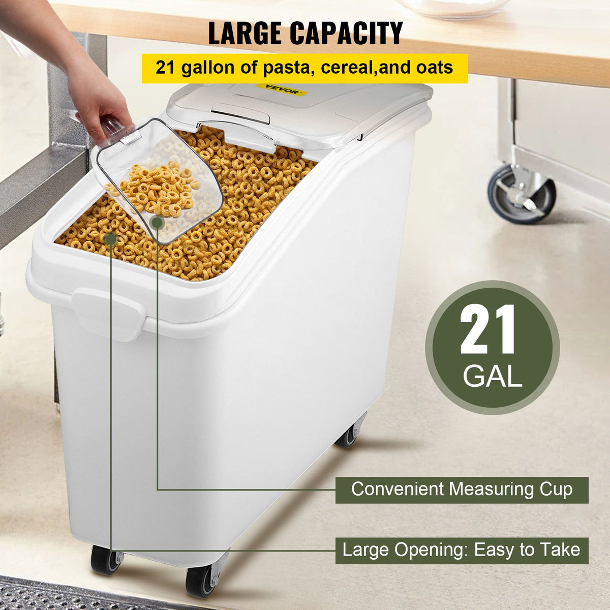 21 Gallon Ingredient Bin With Scoop 400 Cup Ingredient Bin With