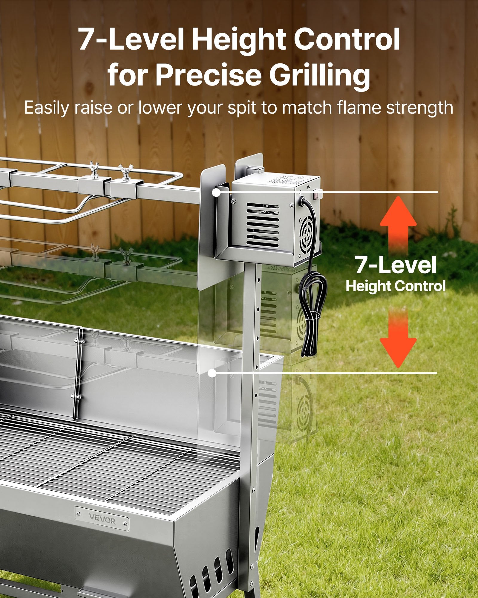 38W Electric Rotisserie Grill Spit Roaster 132 LBS Capacity