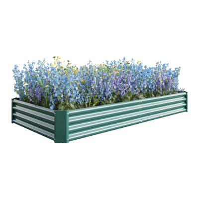 Metal Raised Garden Bed 7.6x3.7x0.98ft Black