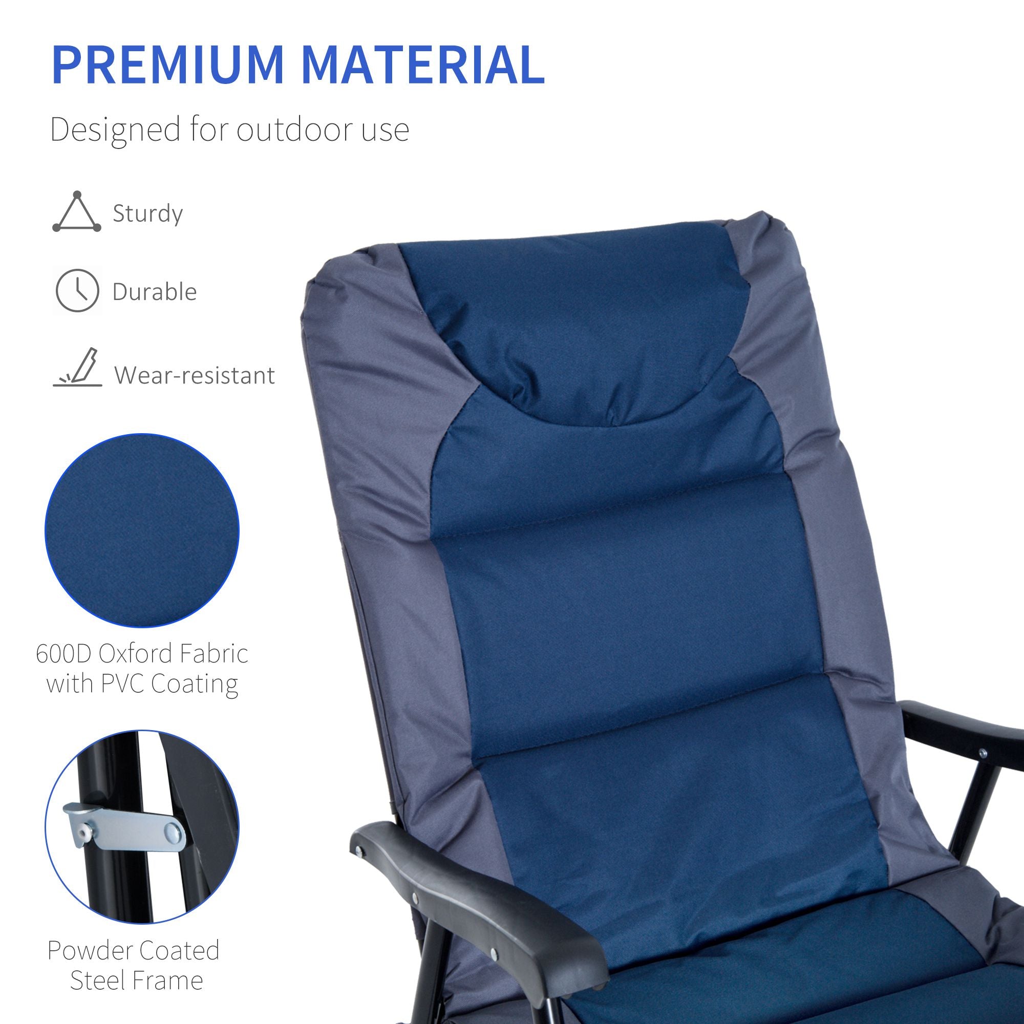2-Piece Folding Padded Rocking Chair Bistro Patio Set