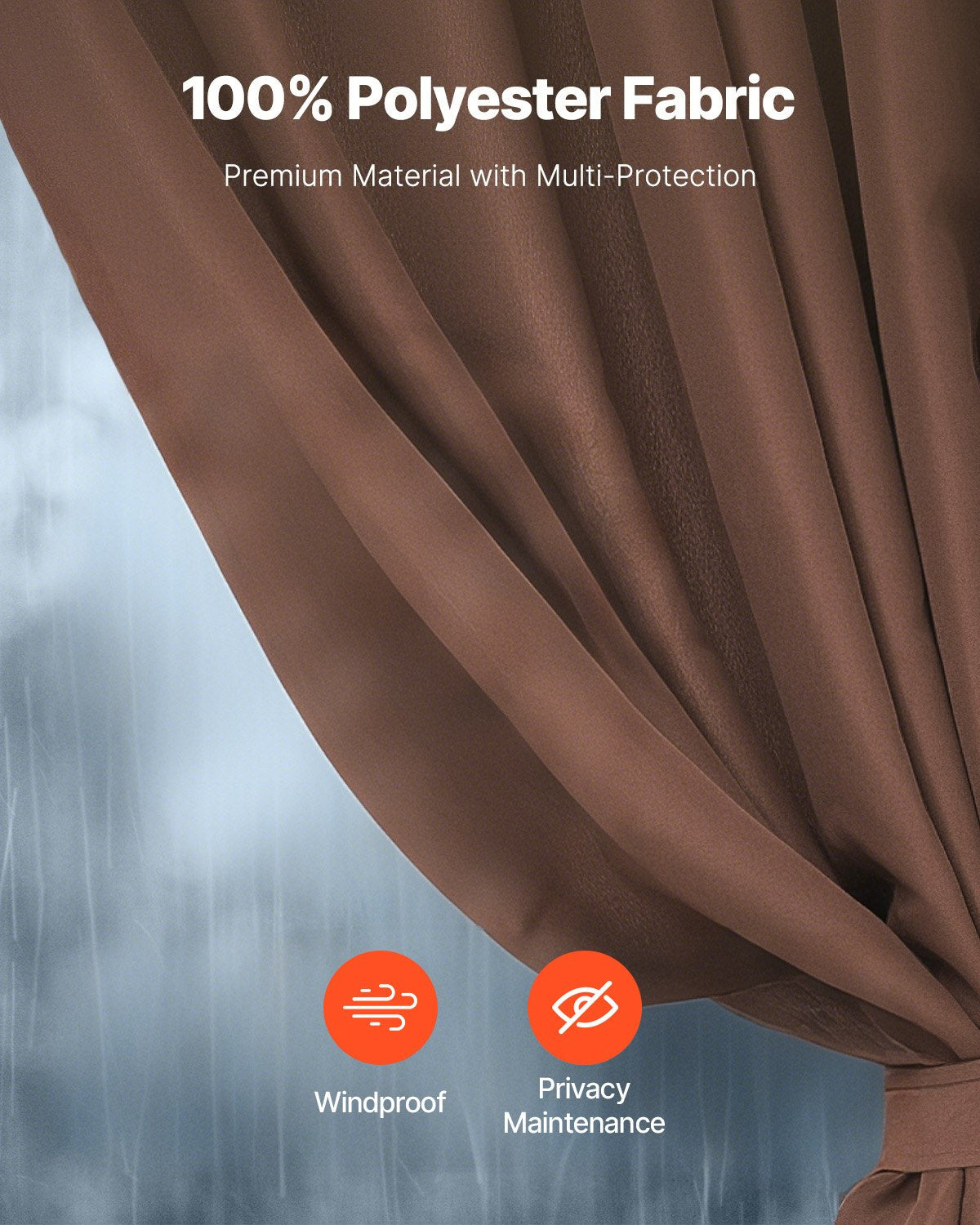 10x10 Gazebo Privacy Curtain Waterproof Coffee