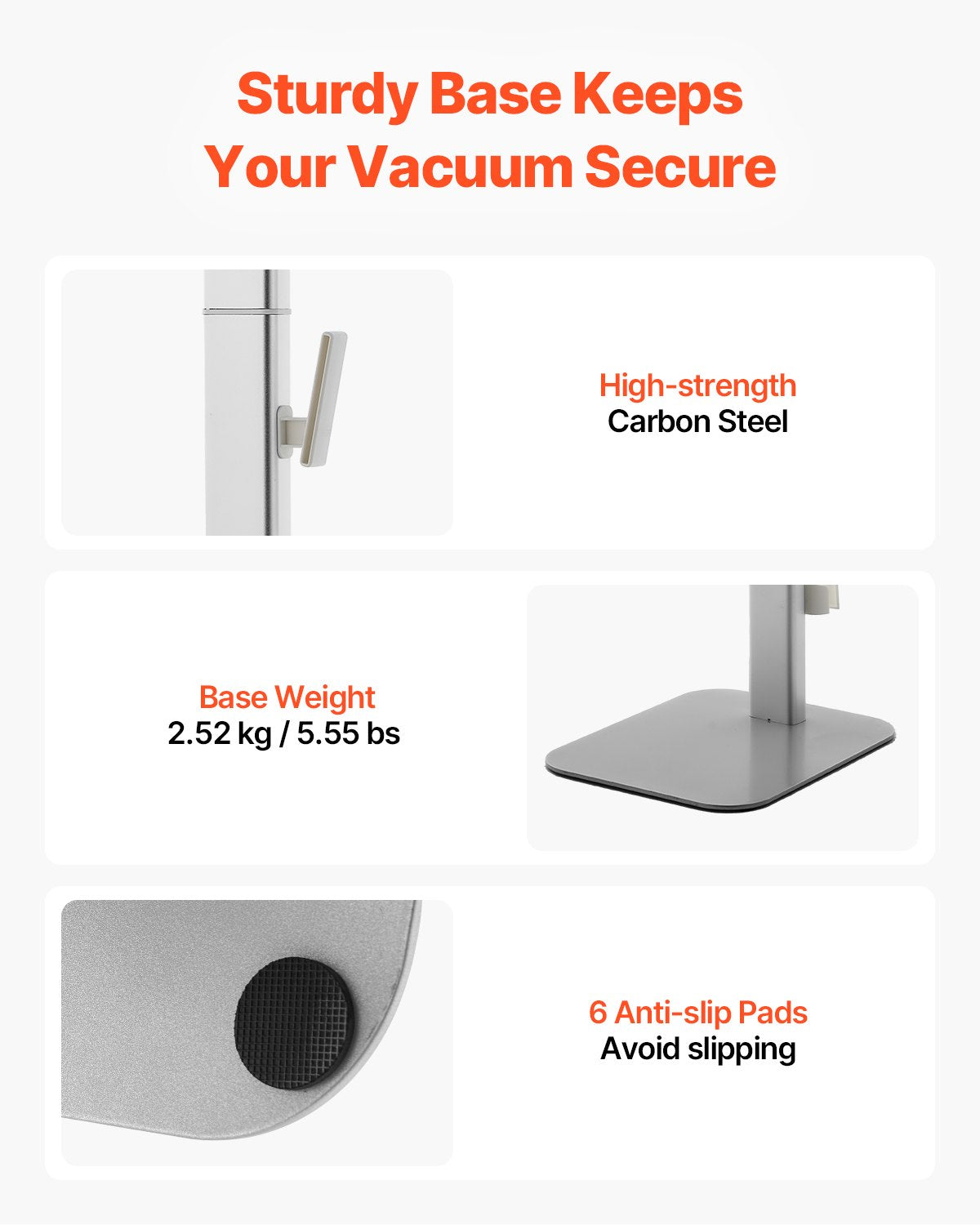 Dyson Vacuum Stand with 6 Hooks and Non-Slip Pads