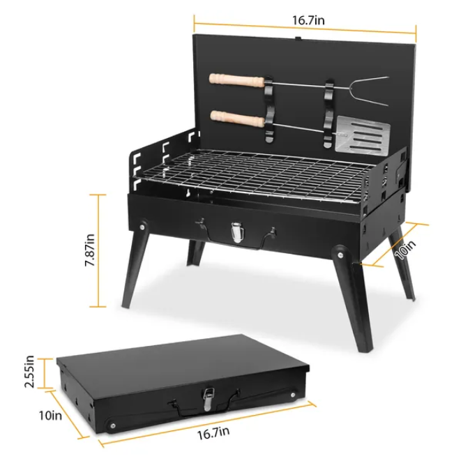 Portable Foldable Charcoal Grill for Outdoor Cooking