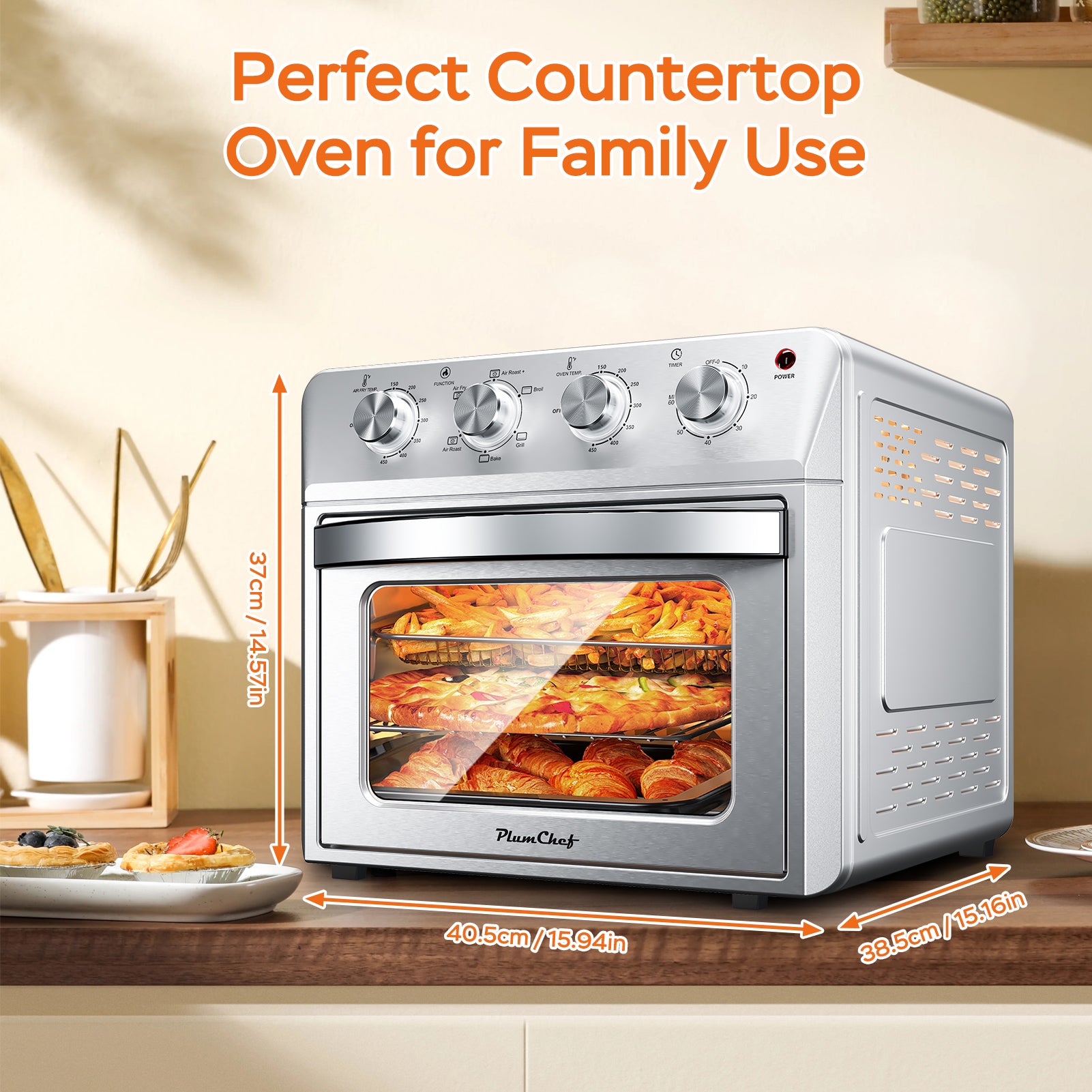 27.5QT 6-in-1 Air Fryer Toaster Oven Convection