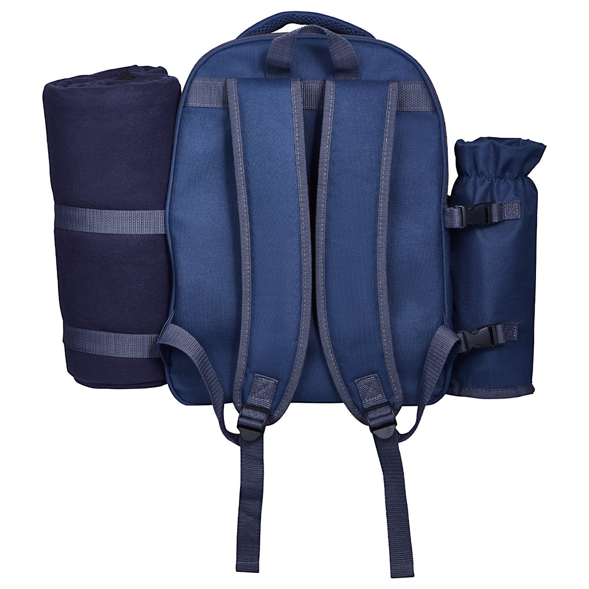2-Person Beach Picnic Backpack with Cooler Compartment Navy