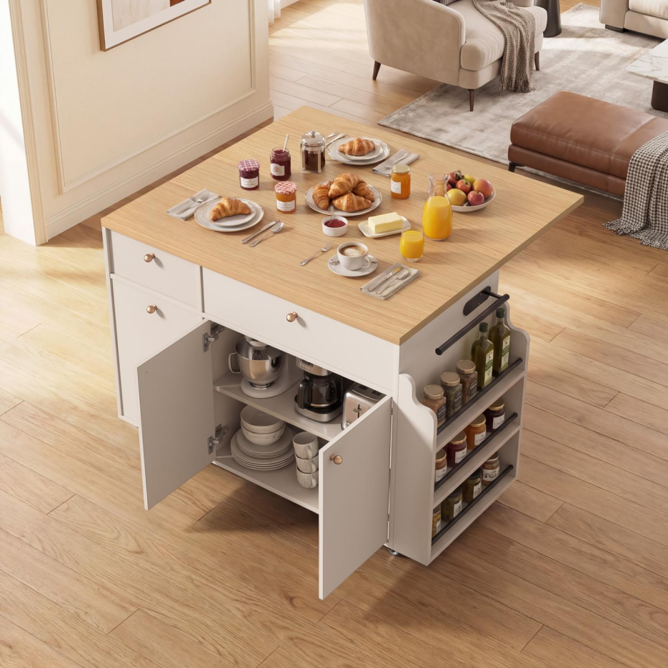 Kitchen Island With Storage Rolling Kitchen Island Cart With Drop