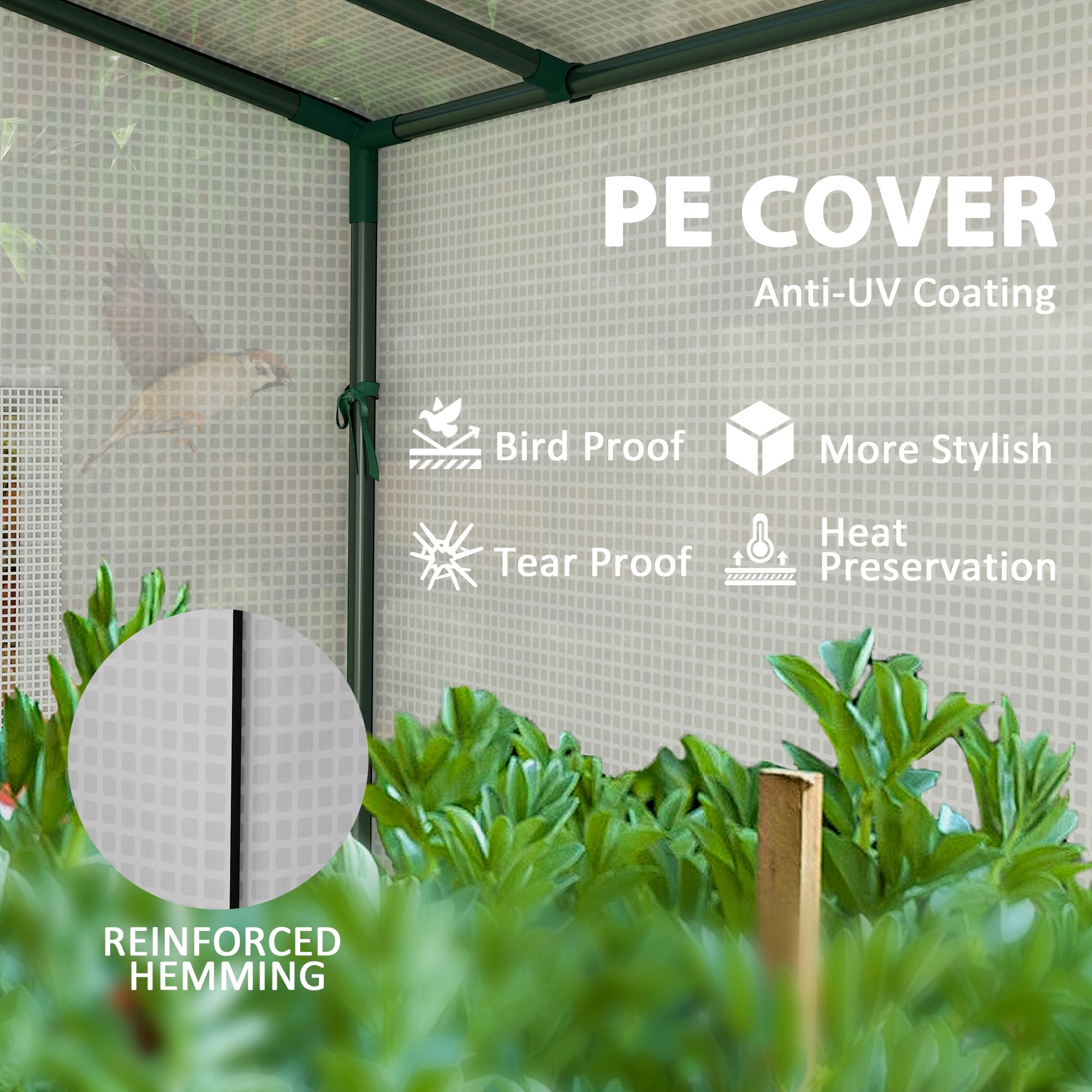 Walk-in Portable Greenhouse 6.6x2.5x5.6ft UV-Resistant