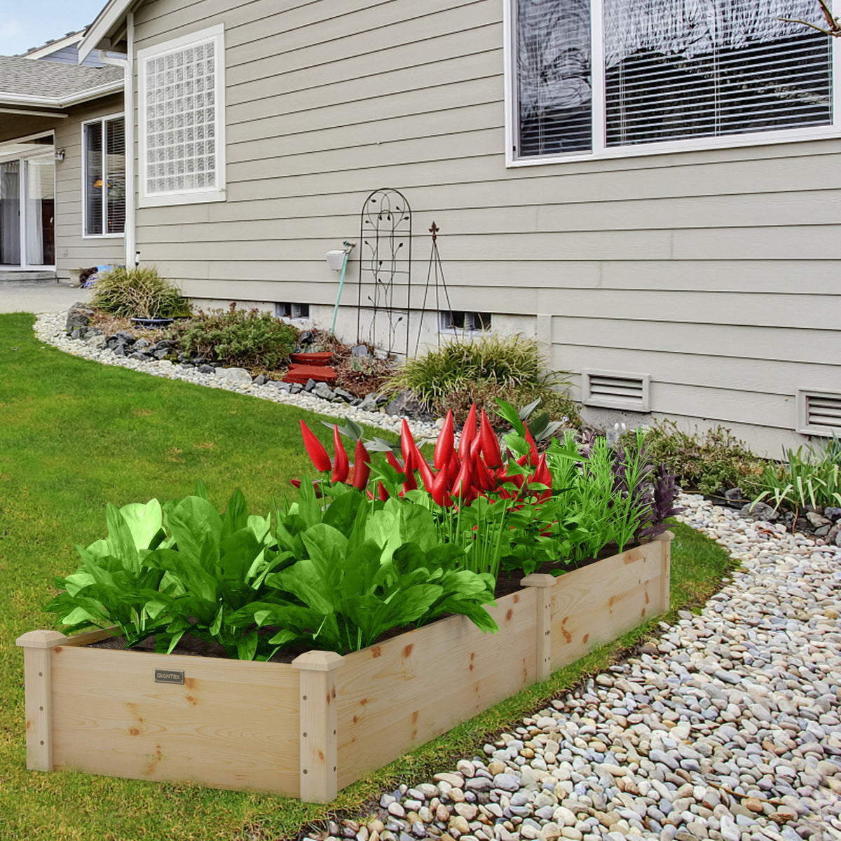 Wooden Vegetable Raised Garden Bed For Backyard Patio Balcony
